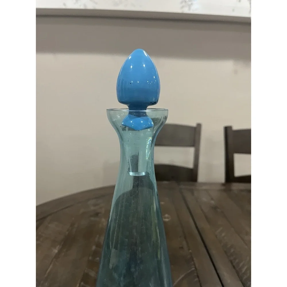 Jonathon Adler Happy Chic Blue Glass Decanter Stopper MCM 15.5